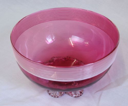 ANTIQUE CRANBERRY GLASS JUG BOWL SET - ADDITIONAL PHOTO 5