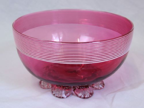 ANTIQUE CRANBERRY GLASS JUG BOWL SET - ADDITIONAL PHOTO 7
