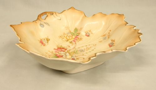 ANTIQUE CERAMIC LEAF SHAPE CROWN DEVON SERVING DISH - ADDITIONAL PHOTO 4