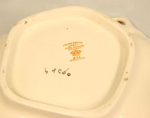 ANTIQUE CERAMIC LEAF SHAPE CROWN DEVON SERVING DISH - ADDITIONAL PHOTO 5