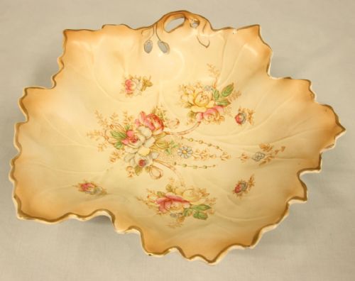 ANTIQUE CERAMIC LEAF SHAPE CROWN DEVON SERVING DISH - ADDITIONAL PHOTO 6