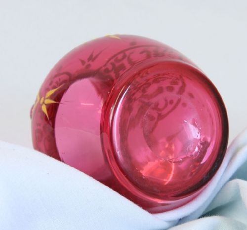 ANTIQUE VICTORIAN CRANBERRY GLASS SMALL JUG - ADDITIONAL PHOTO 5