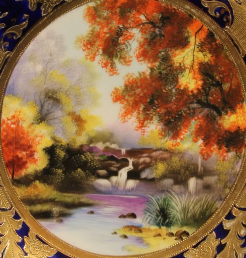 ANTIQUE PORCELAIN NORITAKE CABINET PLATE - ADDITIONAL PHOTO 1