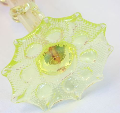 ANTIQUE PINK AND CRANBERRY VASE WITH URANIUM GREEN GLASS BASE - ADDITIONAL PHOTO 11