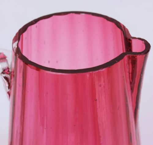 ANTIQUE VICTORIAN SMALL CRANBERRY GLASS JUG - ADDITIONAL PHOTO 2