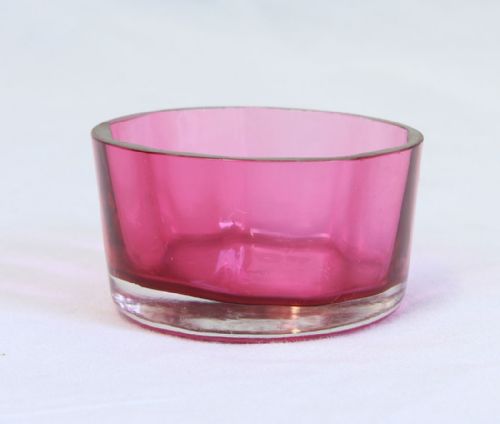 ANTIQUE CRANBERRY GLASS SALT - ADDITIONAL PHOTO 1