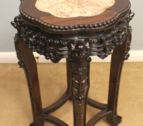 ANTIQUE JARDINIRE PLANT STAND CARVED HARDWOOD STAND - ADDITIONAL PHOTO 4