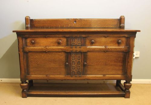 ANTIQUE QUALITY SOLID OAK SIDEBOARD DRESSER BASE - ADDITIONAL PHOTO 10