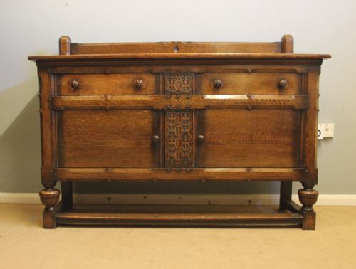 ANTIQUE QUALITY SOLID OAK SIDEBOARD DRESSER BASE - ADDITIONAL PHOTO 11