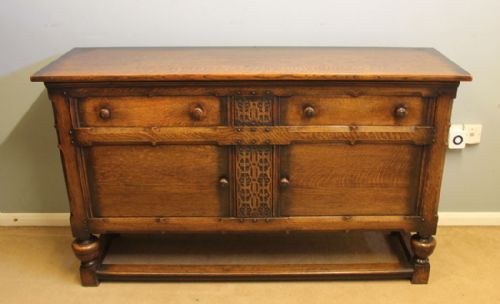ANTIQUE QUALITY SOLID OAK SIDEBOARD DRESSER BASE - ADDITIONAL PHOTO 12