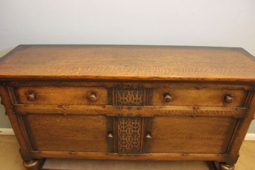 ANTIQUE QUALITY SOLID OAK SIDEBOARD DRESSER BASE - ADDITIONAL PHOTO 13