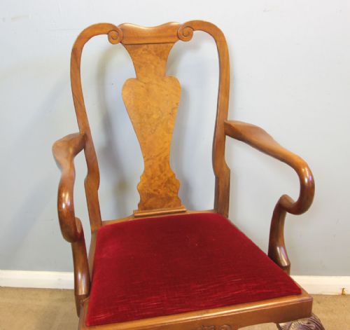 ANTIQUE SET OF EIGHT QUEEN ANNE STYLE WALNUT DINING CHAIRS - ADDITIONAL PHOTO 3