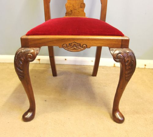 ANTIQUE SET OF EIGHT QUEEN ANNE STYLE WALNUT DINING CHAIRS - ADDITIONAL PHOTO 8