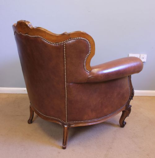 SUPERB LIBRARY BUTTONED LEATHER ARMCHAIR - ADDITIONAL PHOTO 5
