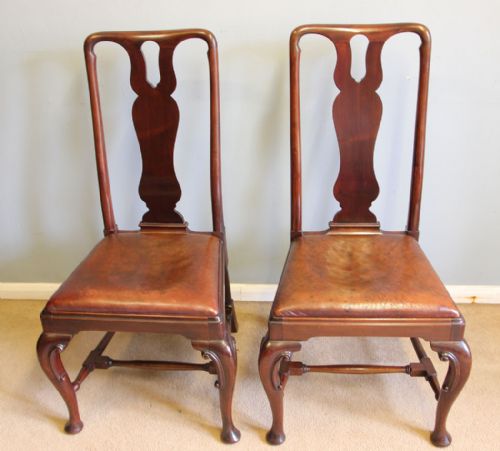 ANTIQUE SET OF FOUR MAHOGANY HIGH BACK DINING CHAIRS - ADDITIONAL PHOTO 2