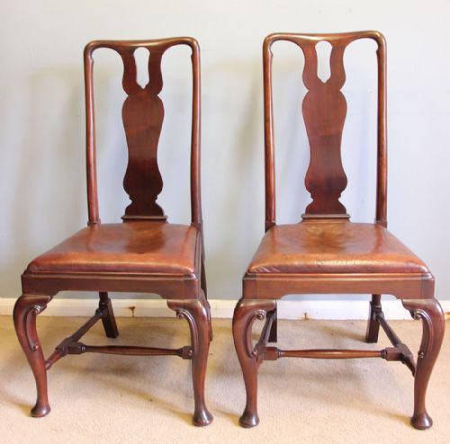 ANTIQUE SET OF FOUR MAHOGANY HIGH BACK DINING CHAIRS - ADDITIONAL PHOTO 9