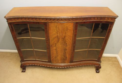 fig 1. Antique Mahogany Bookcase Display Cabinet