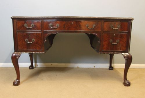 fig 1. Antique Mahogany Knee Hole Writing Desk