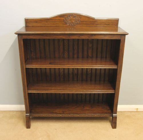 ANTIQUE OAK OPEN SHELVES BOOKCASE