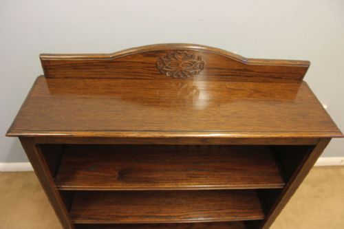 ANTIQUE OAK OPEN SHELVES BOOKCASE - ADDITIONAL PHOTO 2