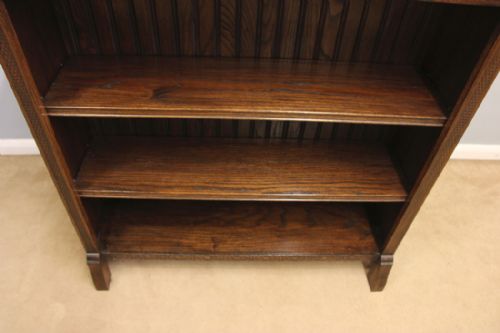 ANTIQUE OAK OPEN SHELVES BOOKCASE - ADDITIONAL PHOTO 5