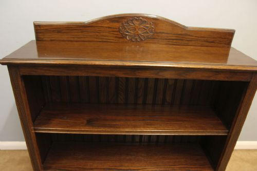 ANTIQUE OAK OPEN SHELVES BOOKCASE - ADDITIONAL PHOTO 8