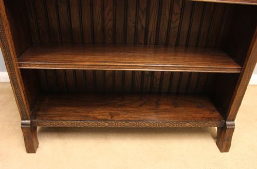 ANTIQUE OAK OPEN SHELVES BOOKCASE - ADDITIONAL PHOTO 9