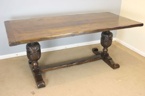 fig 1. Antique Oak Refectory Farmhouse Kitchen Dining Table