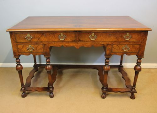Antique Burr Walnut Knee Hole Ladies Writing Desk