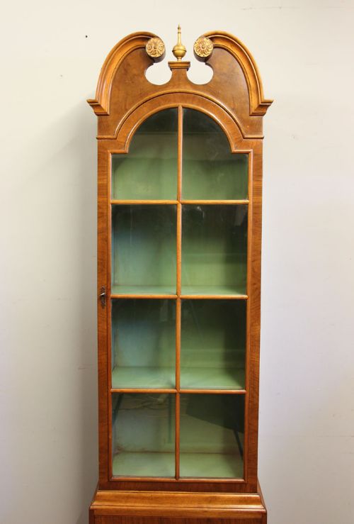 fig 1. Antique Georgian Style Walnut Cabinet Bookcase
