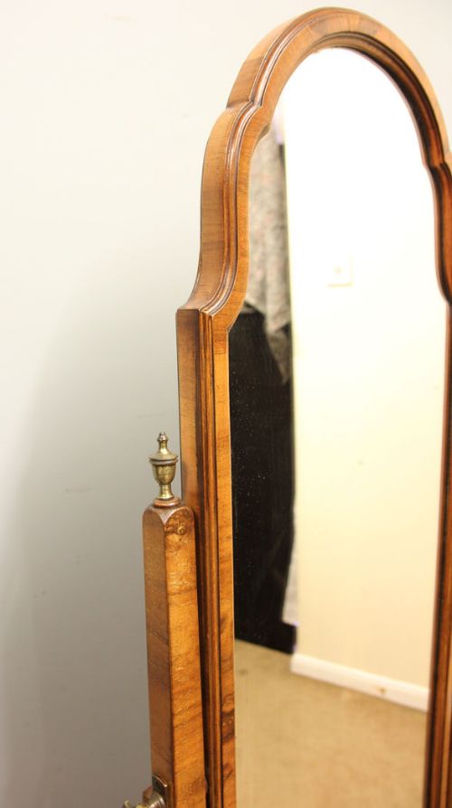 fig 1. Antique Walnut Cheval Dressing Mirror