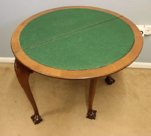 ANTIQUE BURR WALNUT CONSOLE CARD SIDE TABLE - ADDITIONAL PHOTO 8