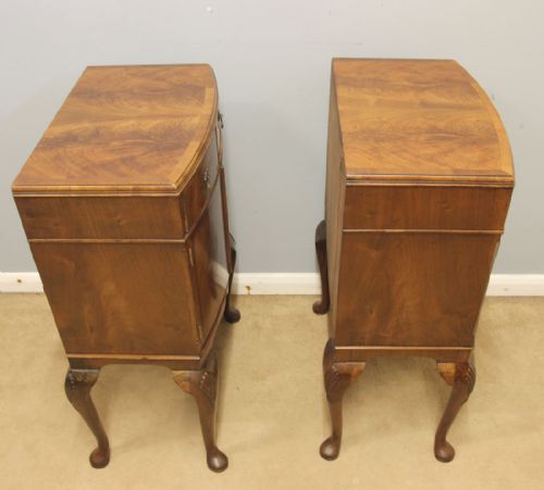 fig 1. Pair Antique Walnut Bedside Cabinets