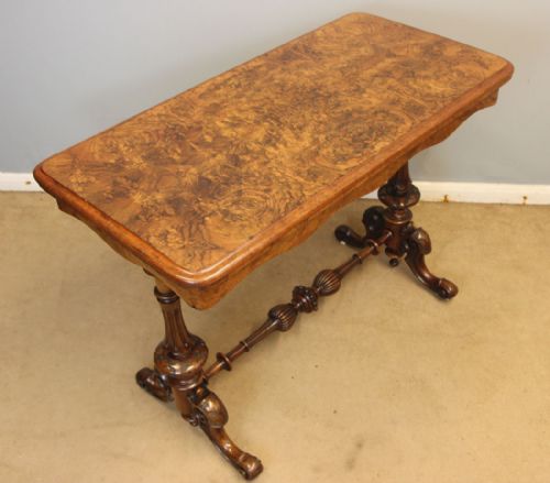 fig 1. Antique Victorian Burr Walnut Side Card Console Table