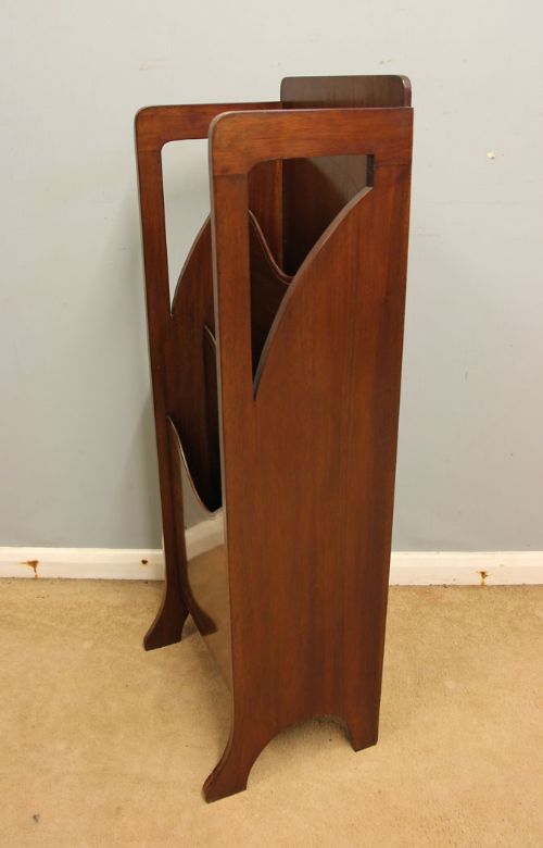 fig 1. Antique Edwardian Inlaid Mahogany Magazine Rack