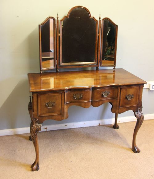 fig 1. Antique Walnut Triple Mirror Dressing Table