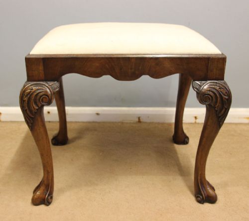 Antique Walnut Dressing Table Stool,