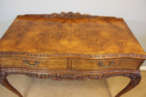 fig 1. Antique Walnut Two Drawer Serving Side Table