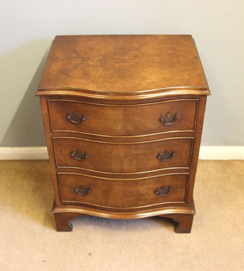 fig 1. Antique Small Walnut Bedside Chest of Drawers