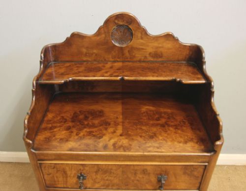 ANTIQUE BURR WALNUT BEDSIDE TABLE SIDE OCCASIONAL TABLE - ADDITIONAL PHOTO 3