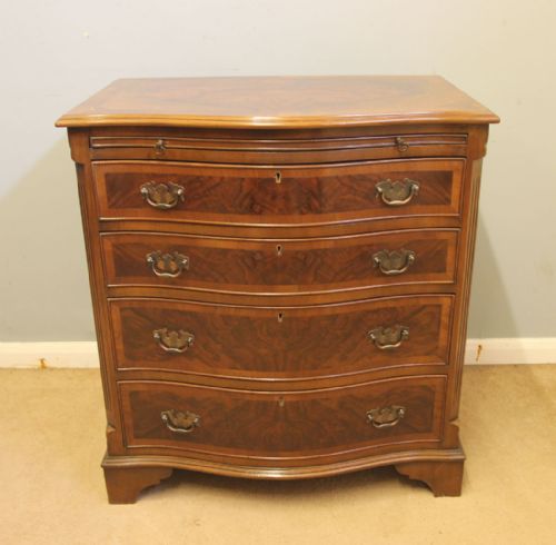 ANTIQUE BURR WALNUT CHEST OF FOUR DRAWERS