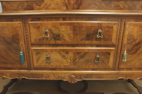 QUALITY ANTIQUE FIGURED WALNUT SIDEBOARD SERVER - ADDITIONAL PHOTO 5