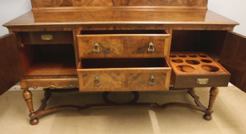 QUALITY ANTIQUE FIGURED WALNUT SIDEBOARD SERVER - ADDITIONAL PHOTO 11