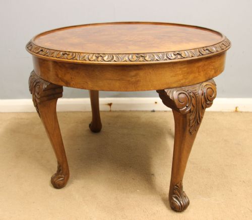 ANTIQUE BURR WALNUT OCCASIONAL COFFEE TABLE - ADDITIONAL PHOTO 2