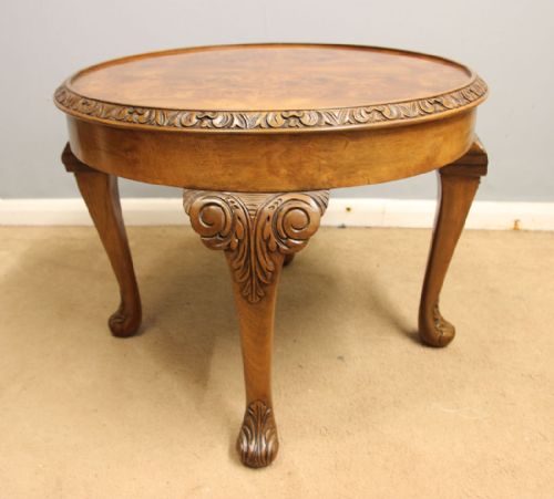 ANTIQUE BURR WALNUT OCCASIONAL COFFEE TABLE - ADDITIONAL PHOTO 4