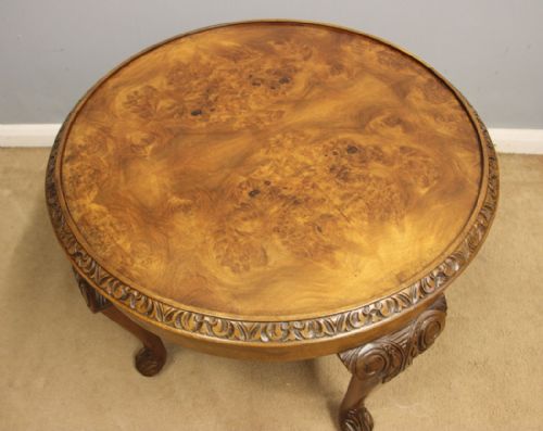 ANTIQUE BURR WALNUT OCCASIONAL COFFEE TABLE - ADDITIONAL PHOTO 7