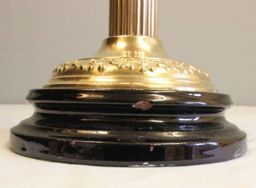 ANTIQUE OIL LAMP WITH PINK FONT ETCHED SHADE - ADDITIONAL PHOTO 6