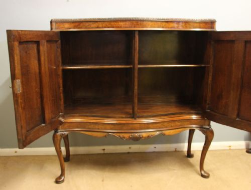 ANTIQUE BURR WALNUT SIDE CABINET SIDEBOARD - ADDITIONAL PHOTO 5