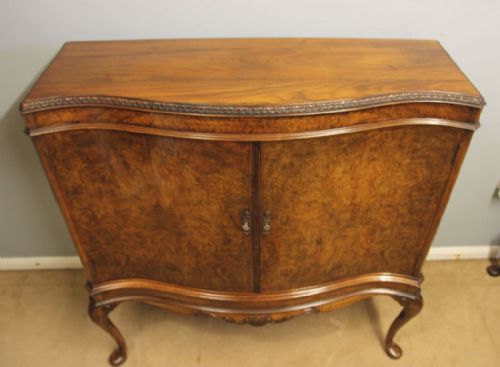ANTIQUE BURR WALNUT SIDE CABINET SIDEBOARD - ADDITIONAL PHOTO 6