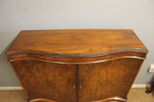 ANTIQUE BURR WALNUT SIDE CABINET SIDEBOARD - ADDITIONAL PHOTO 7